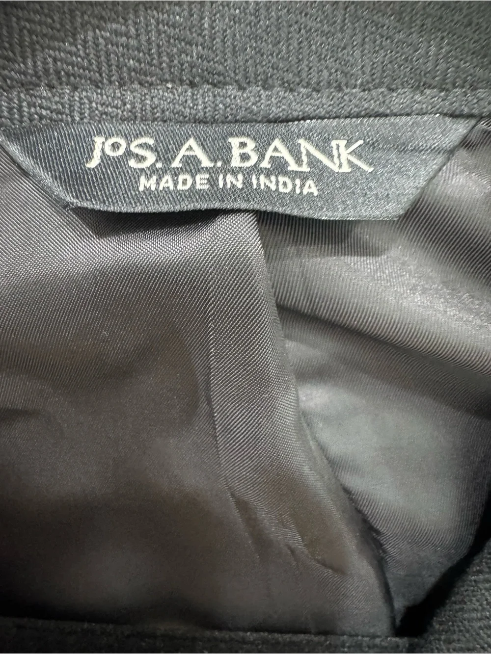 Jos A Bank Signature Sport Coat Blazer 43R Black Silk Camel Hair 2 Button